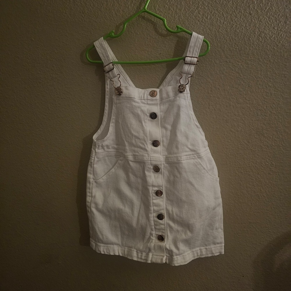 Kids white overall dress size 4T